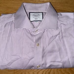 Charles Tyrwhitt Men’s Purple Checkered Shirt